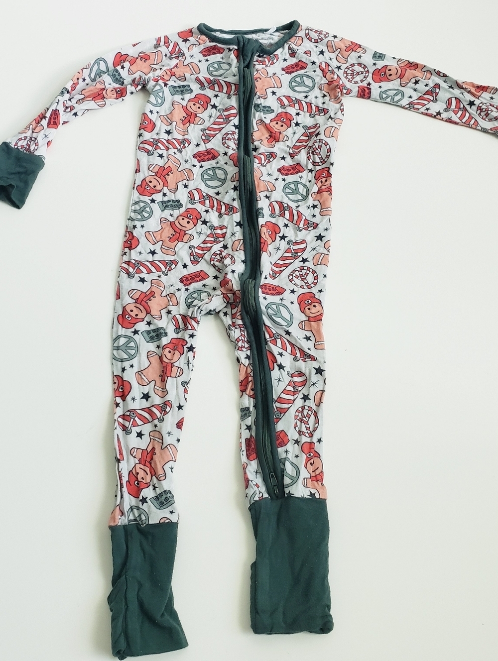 Gingerbread Skater Bamboo Long Sleeve PJ Onesie